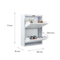 Scarpiere > Dmora Scarpiera 2 ante bianca 50x71h cm in metallo - Igina Bianco