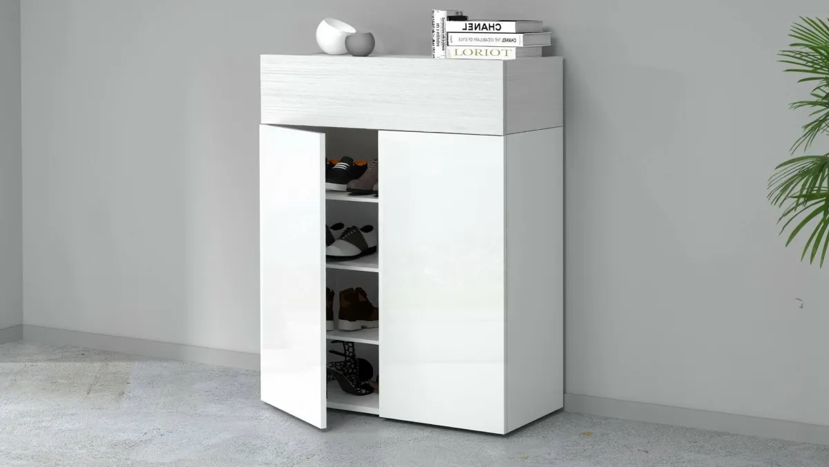 Bagno|Scarpiere > Dmora Scarpiera 3 ante bianca 76x100h cm - Nala Bianco