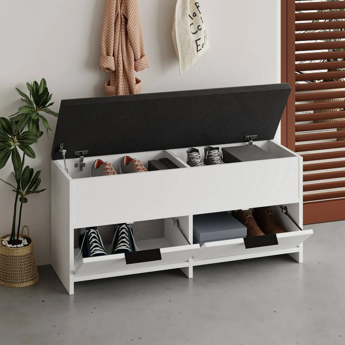 Scarpiere > Dmora Scarpiera 3 ante bianca 106x50h cm - Tapah Bianco