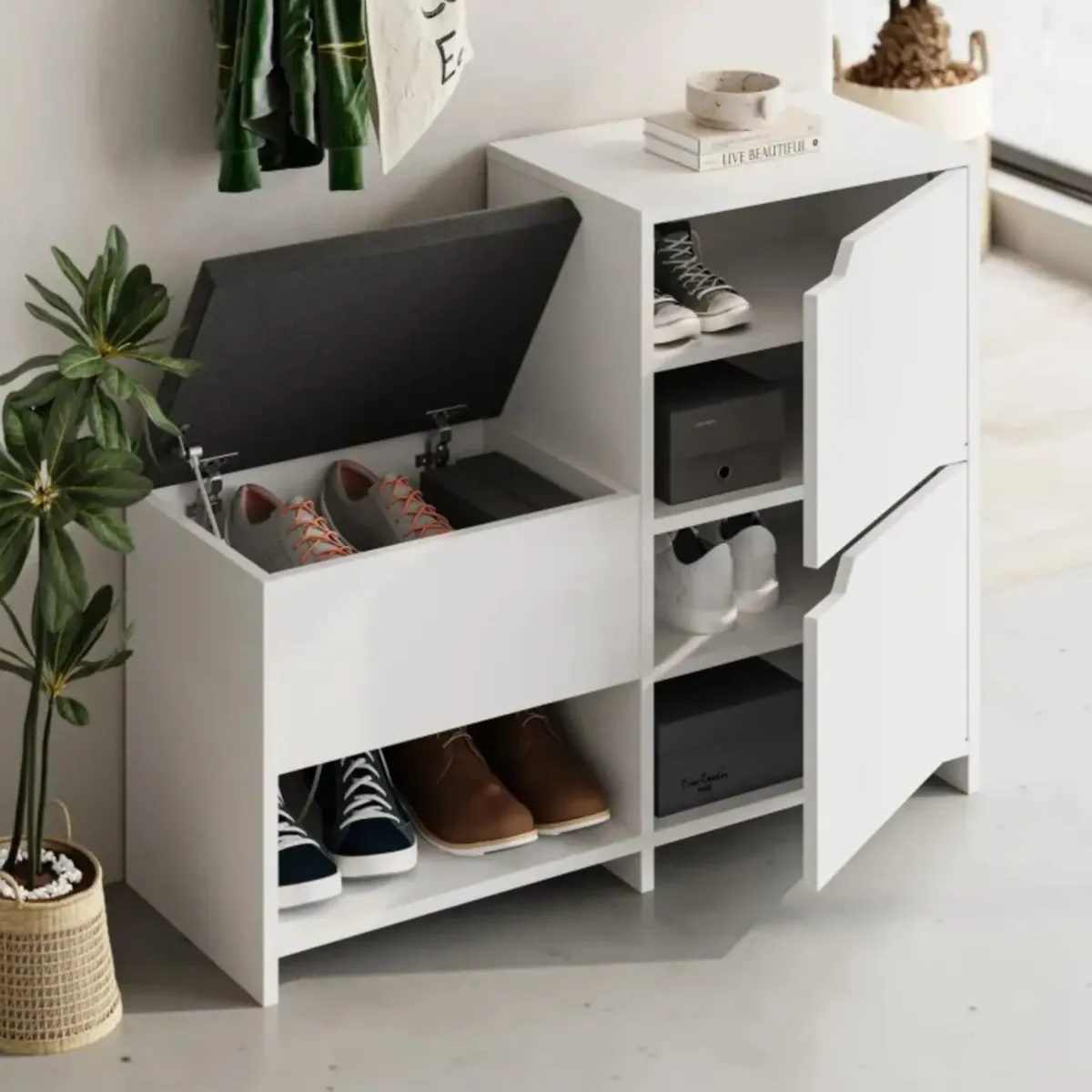 Scarpiere > Dmora Scarpiera 2 ante bianca 101x80h cm - Tokage Bianco