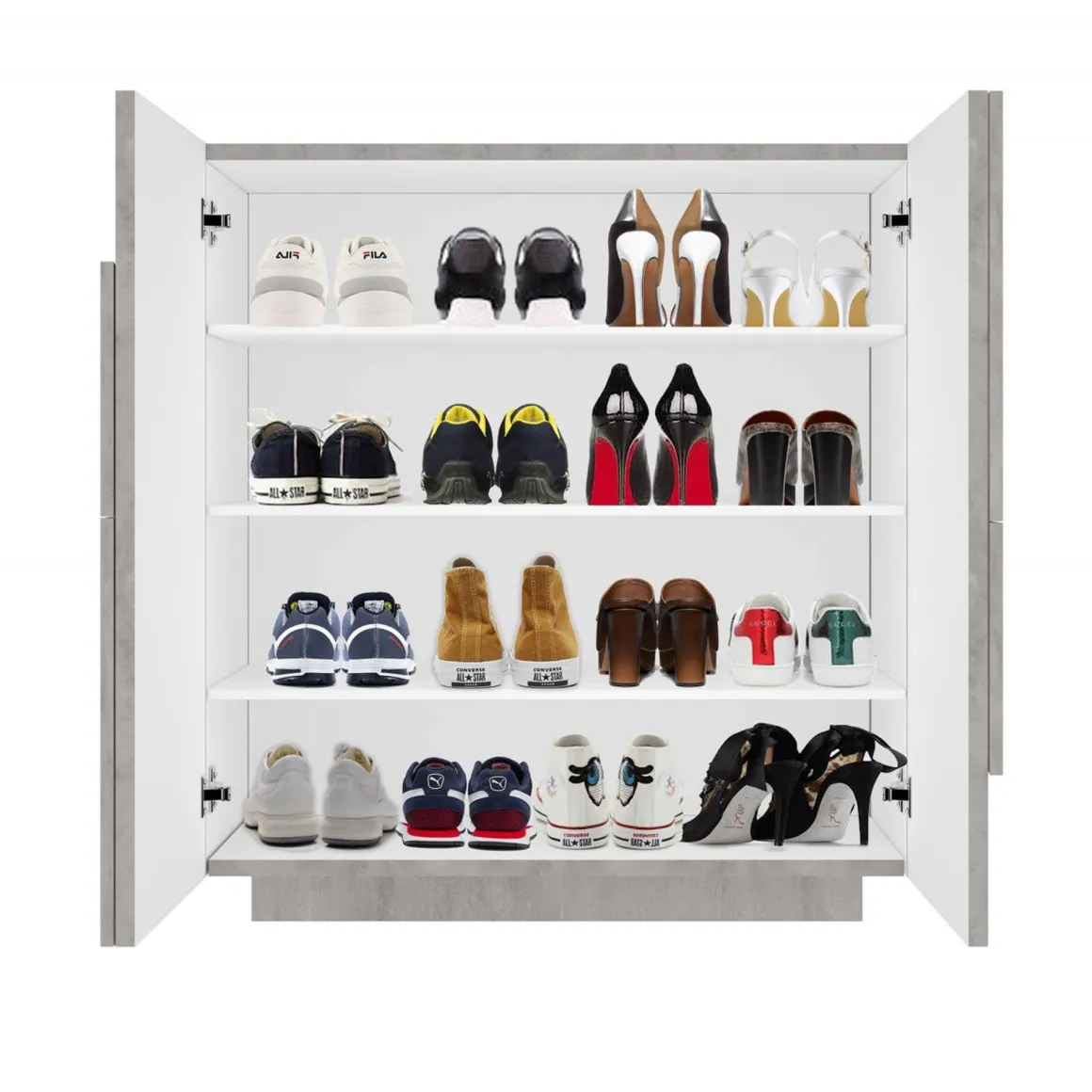 Scarpiera 2 ante cemento 81x86h cm - Apetta