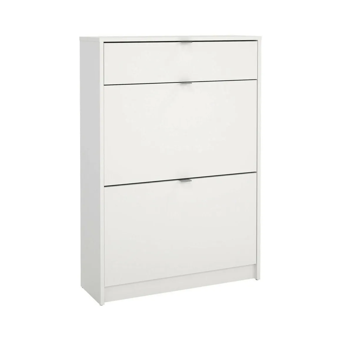 Scarpiere > Dmora Scarpiera 2 ante e 1 cassetto bianca lucida e antracite 80x115h cm - Badolato Nero Antracite, Bianco Lucido