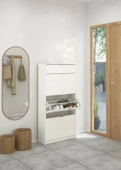 Scarpiere > Dmora Scarpiera 3 ante e 1 cassetto bianca 70x139h cm - Mandukhai Bianco