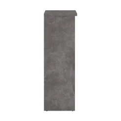 Scarpiere > Dmora Scarpiera 3 ante e 1 cassetto cemento e bianca lucida 108x92h cm - Todd Bianco Lucido, Grigio Cemento