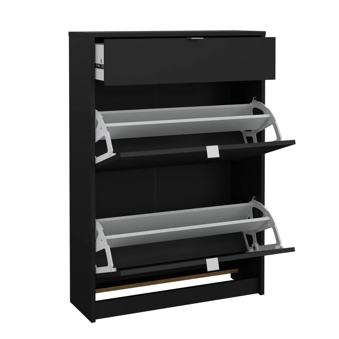 Scarpiera 2 ante e 1 cassetto nera 70x101h cm - Theophile