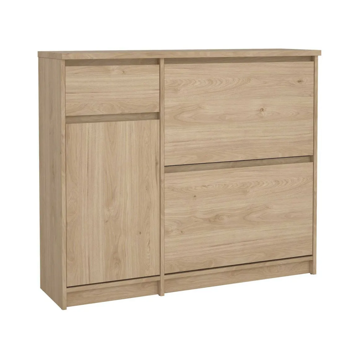 Scarpiera 3 ante e 1 cassetto rovere 108x92h cm - Todd