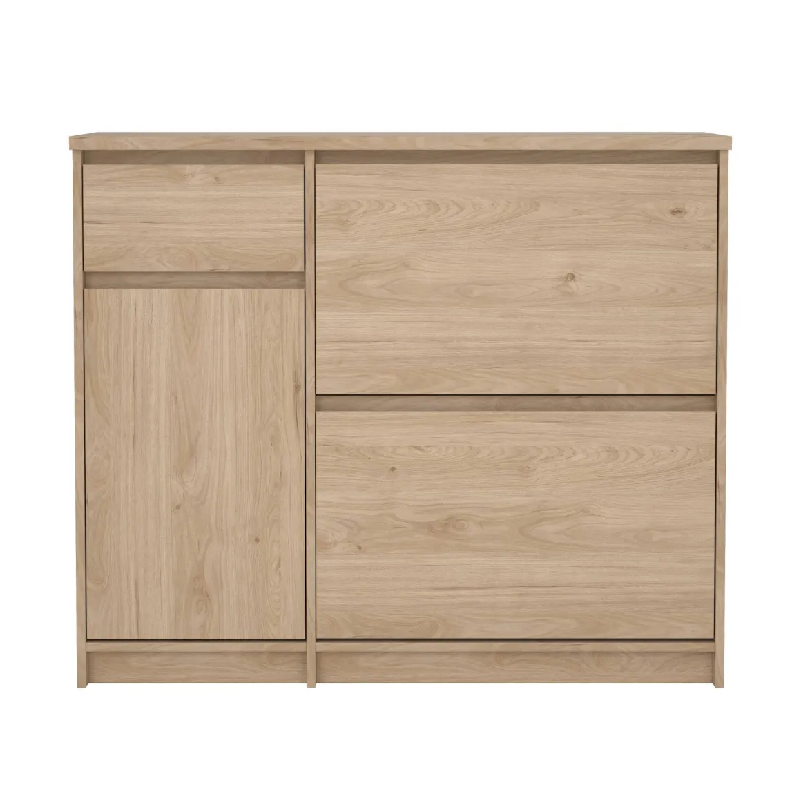 Scarpiera 3 ante e 1 cassetto rovere 108x92h cm - Todd