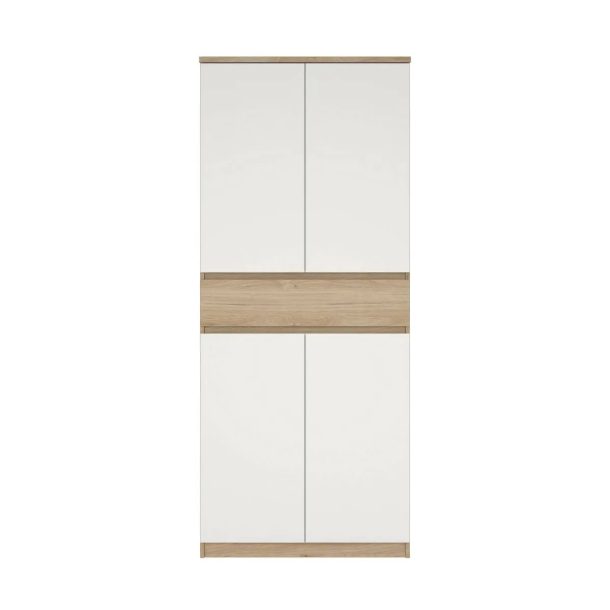 Scarpiere > Dmora Scarpiera 4 ante e 1 cassetto rovere e bianca 80x191h cm - Jangmi Bianco, Marrone Rovere