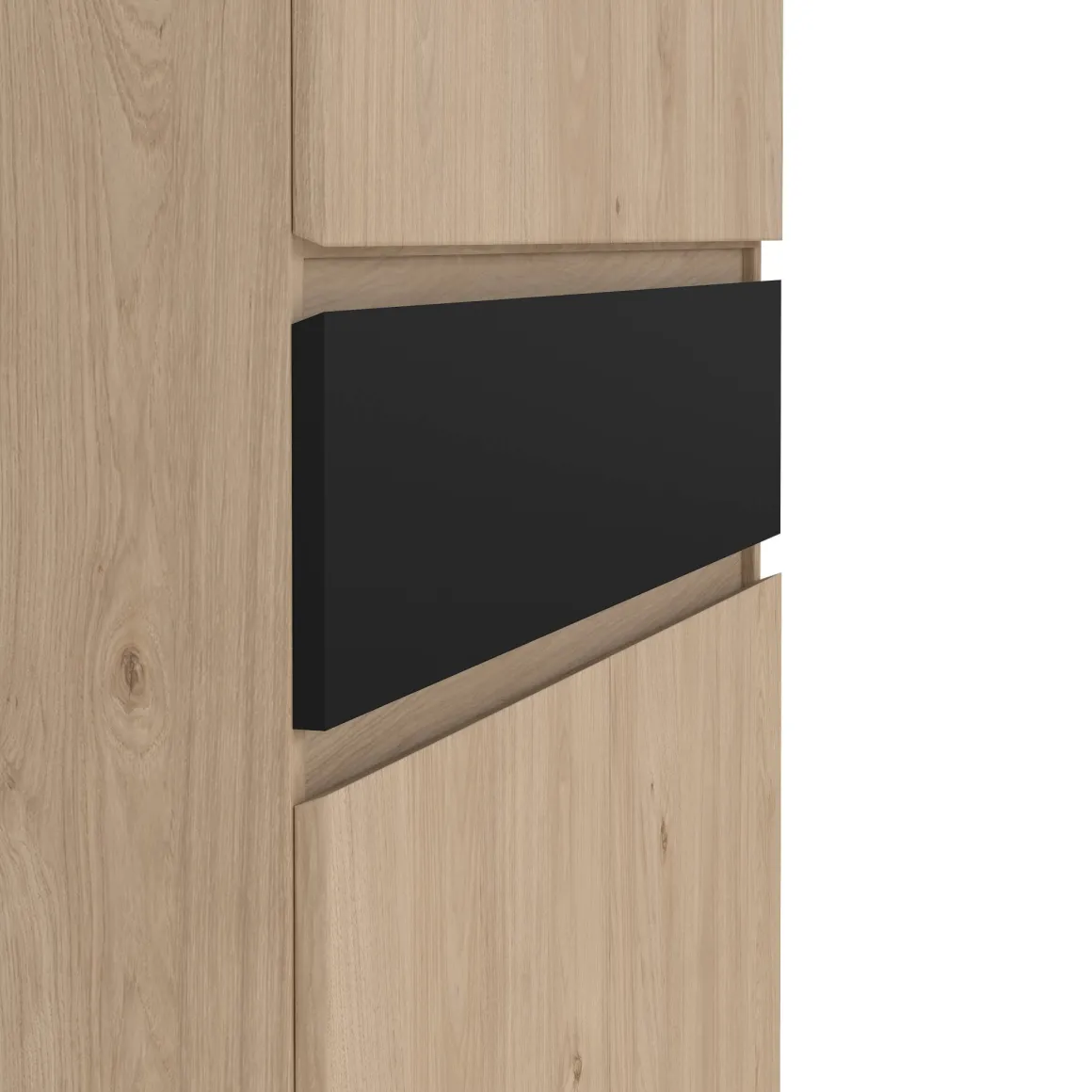 Scarpiera 4 ante e 1 cassetto rovere e nera 80x191h cm - Jangmi