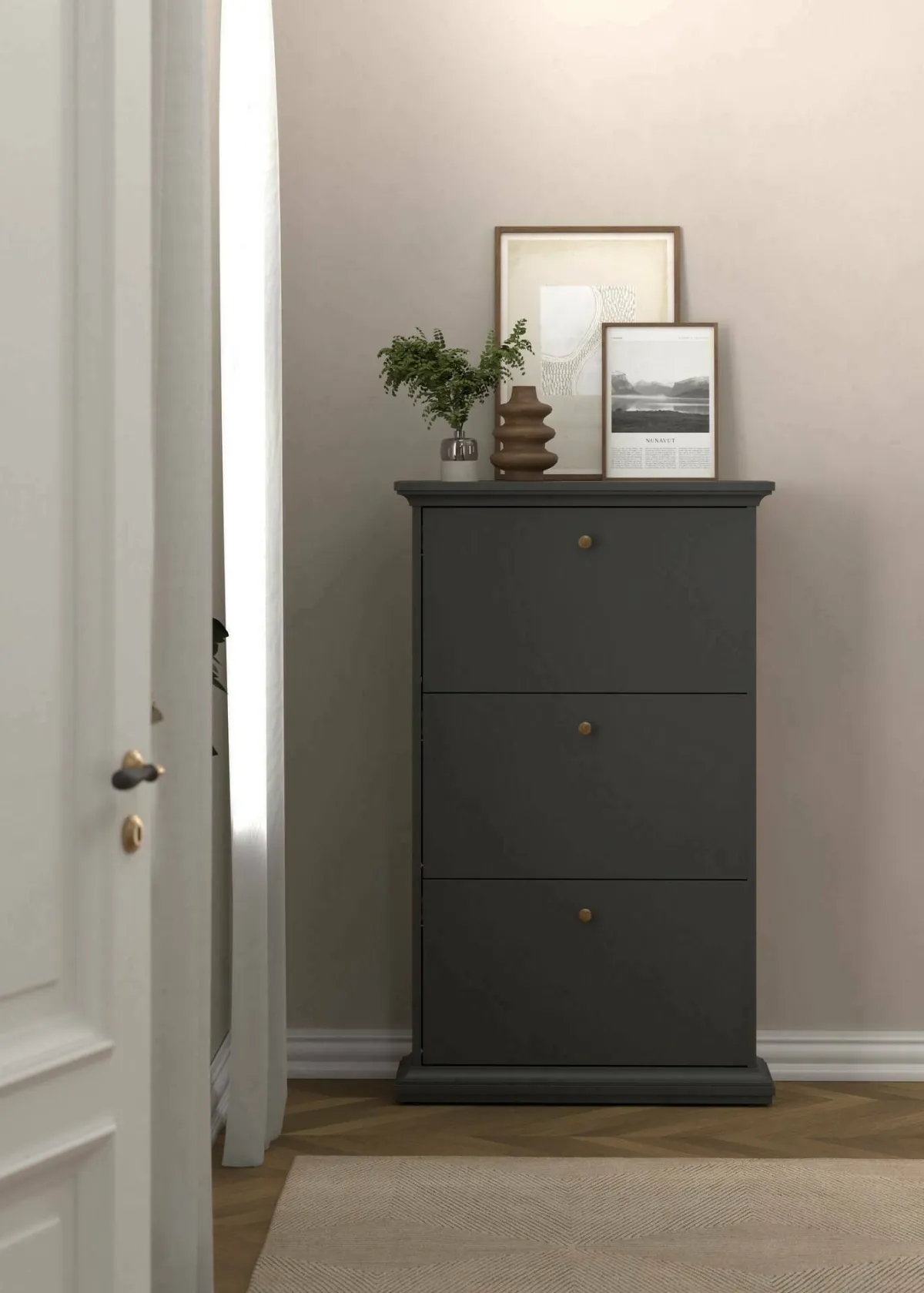 Scarpiere > Dmora Scarpiera 3 ante grigia 77x127h cm - Gaudenzia Grigio