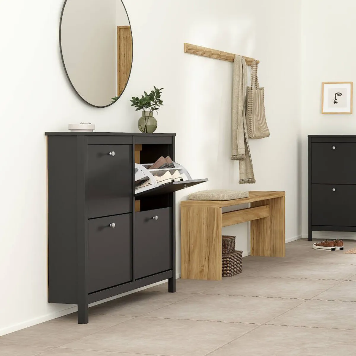 Scarpiere > Dmora Scarpiera 4 ante nera 102x102h cm - Actinidia Nero