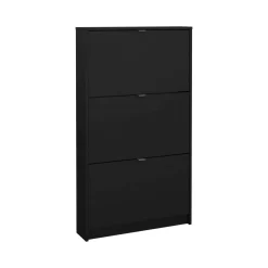 Scarpiere > Dmora Scarpiera 3 ante nera 70x123h cm in legno - Aran Nero