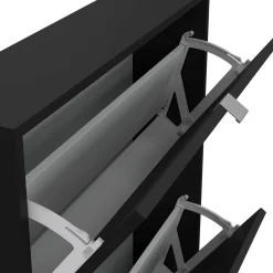 Scarpiere > Dmora Scarpiera 3 ante nera 70x123h cm in legno - Aran Nero
