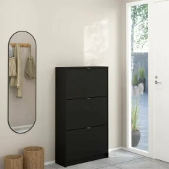 Scarpiera 3 ante nera 70x123h cm - Irina