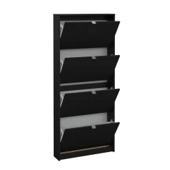 Scarpiera 4 ante nera 70x162h cm 12 paia - Desideria