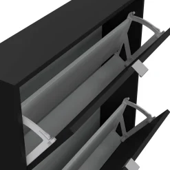 Scarpiera 4 ante nera 70x162h cm 12 paia - Desideria