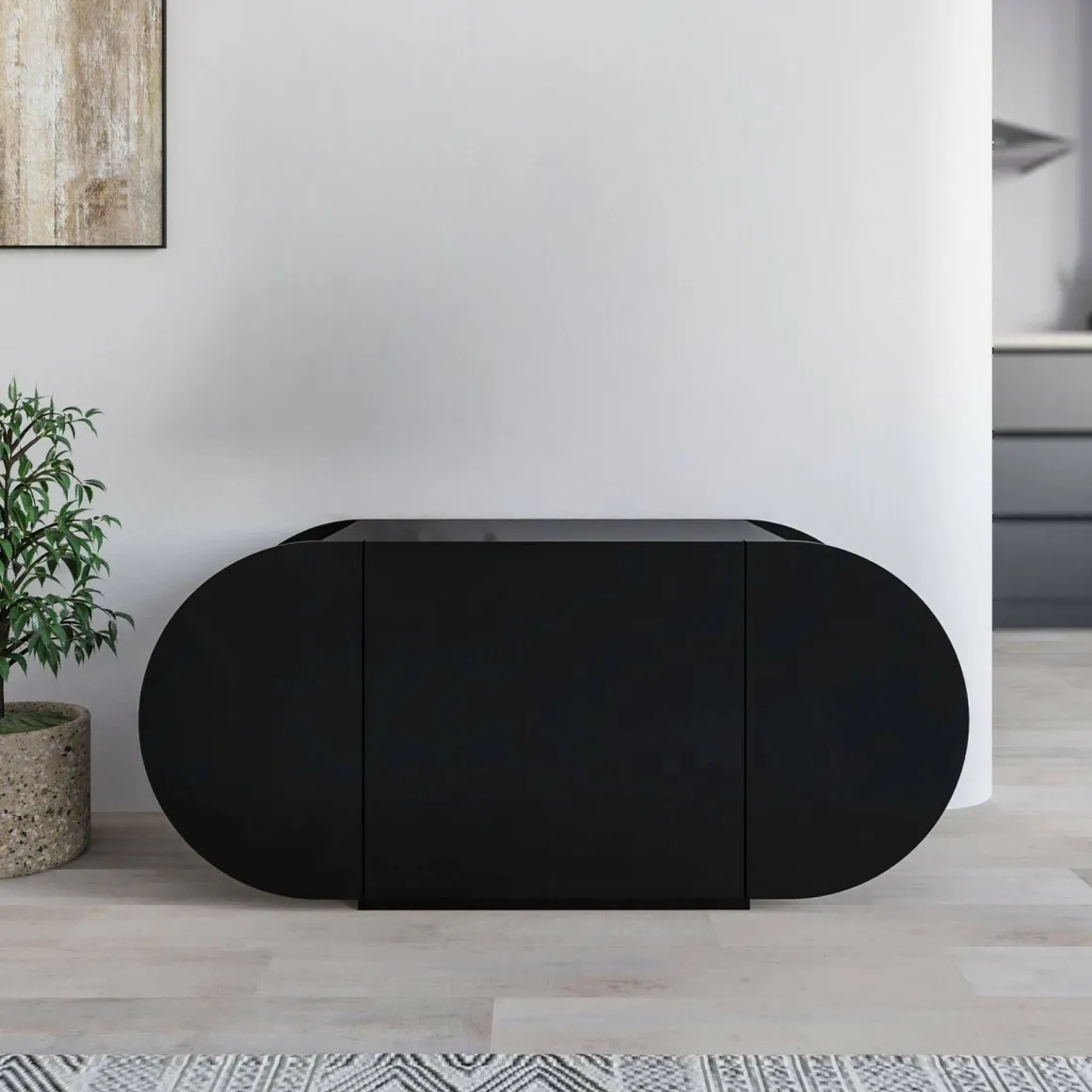 Scarpiera 2 ante nera 110x50h cm - Sequoia