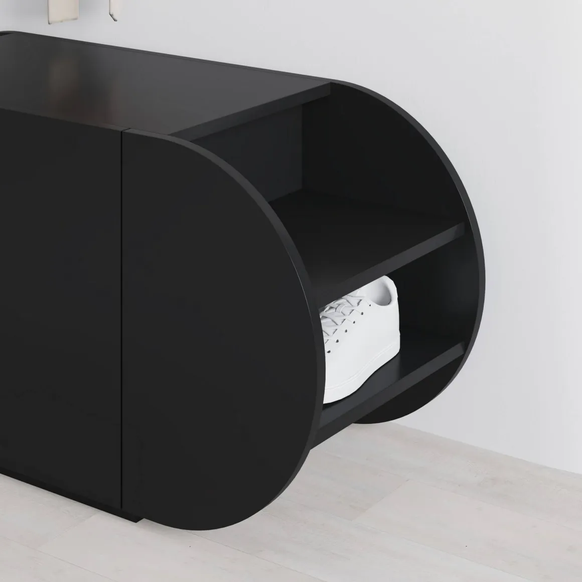 Scarpiera 2 ante nera 110x50h cm - Sequoia