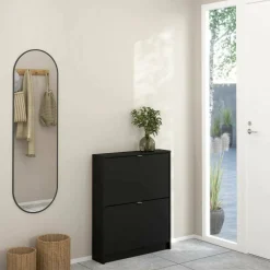 Scarpiere > Dmora Scarpiera 2 ante nera 70x85h cm - Turchese Nero