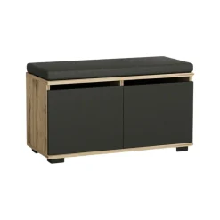 Scarpiera 2 ante noce e nera 80x42h cm - Delphin
