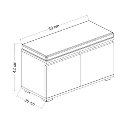 Scarpiera 2 ante noce e nera 80x42h cm - Delphin