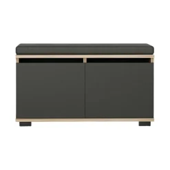 Scarpiera 2 ante noce e nera 80x42h cm - Delphin