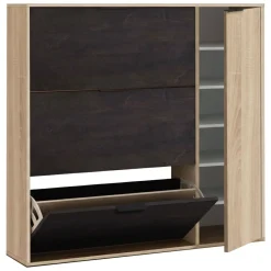Scarpiera 4 ante rovere e nera 106x115h cm - Ammour
