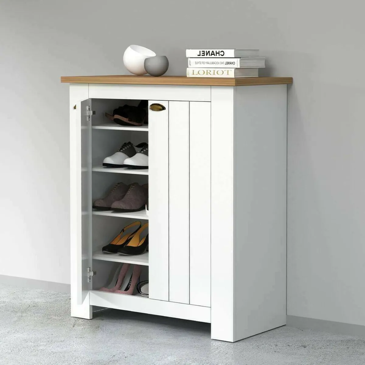 Bagno|Scarpiere > Dmora Scarpiera 2 ante rovere 84x100h cm - Adriatica Marrone Rovere