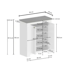 Bagno|Scarpiere > Dmora Scarpiera 2 ante rovere 84x100h cm - Adriatica Marrone Rovere