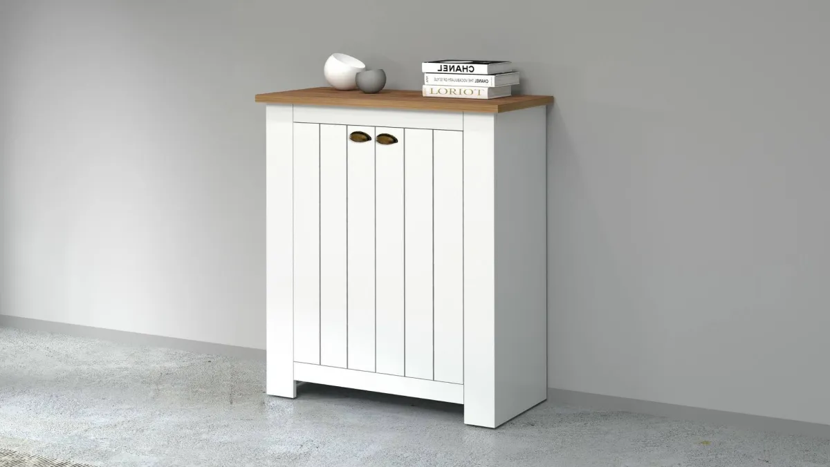 Bagno|Scarpiere > Dmora Scarpiera 2 ante rovere 84x100h cm - Adriatica Marrone Rovere