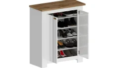 Bagno|Scarpiere > Dmora Scarpiera 2 ante rovere 84x100h cm - Adriatica Marrone Rovere