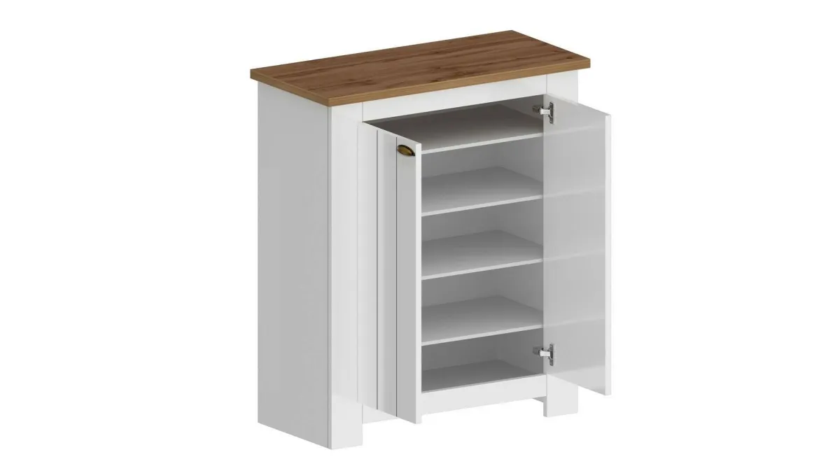 Bagno|Scarpiere > Dmora Scarpiera 2 ante rovere 84x100h cm - Adriatica Marrone Rovere