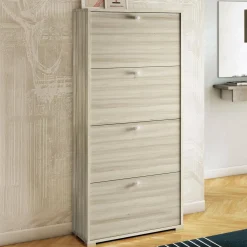 Bagno|Scarpiere > Dmora Scarpiera 4 ante rovere 67x147h cm - Adeindein Marrone Rovere