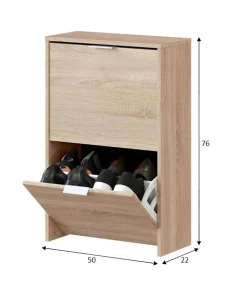 Scarpiera 2 ante rovere 50x76h cm - Arafat