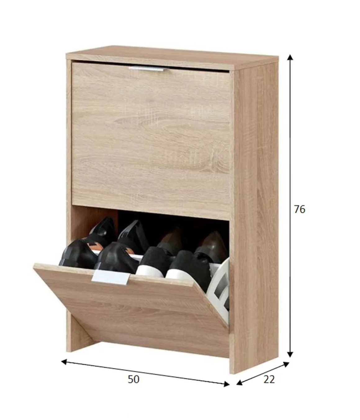 Scarpiera 2 ante rovere 50x76h cm - Arafat