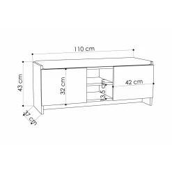Bagno|Scarpiere > Dmora Scarpiera 2 ante rovere 110x43h cm - Axar Marrone Rovere