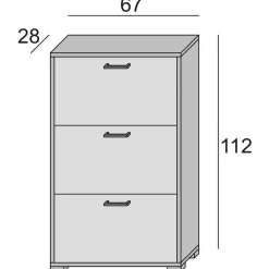 Scarpiera 3 ante rovere 67x112h cm - Axinite