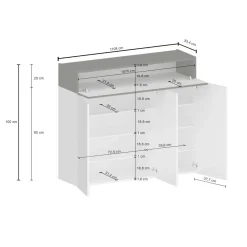 Bagno|Scarpiere > Dmora Scarpiera 4 ante rovere 114x100h cm - Griselda Marrone Rovere