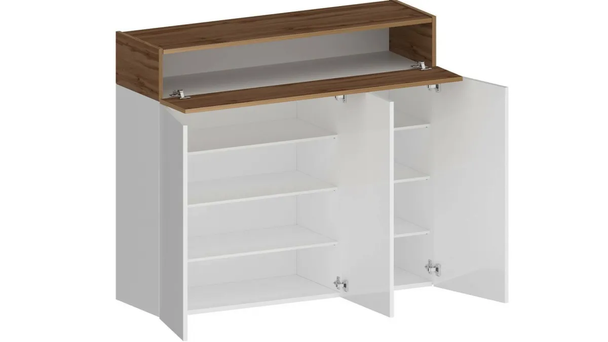 Bagno|Scarpiere > Dmora Scarpiera 4 ante rovere 114x100h cm - Griselda Marrone Rovere
