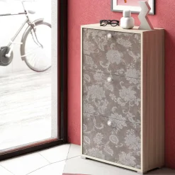 Bagno|Scarpiere > Dmora Scarpiera 3 ante rovere 67x112h cm 18 paia - Axinite Marrone Rovere