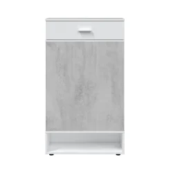 Bagno|Scarpiere > Dmora Scarpiera aperta con 1 cassetto cemento e bianca 67x119h cm - Idea Bianco, Grigio Cemento