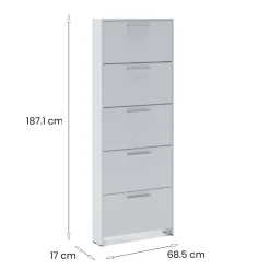Scarpiera apertura abatible bianca 68x187h cm - Campania