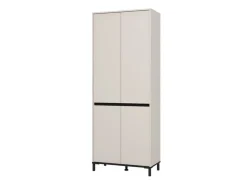 Scarpiera Beige Nero 9 Ripiani 4 Ante 80x40x205.5h cm, Piedini Inclusi - Peligni