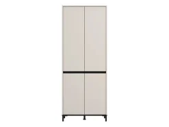 Scarpiera Beige Nero 9 Ripiani 4 Ante 80x40x205.5h cm, Piedini Inclusi - Peligni