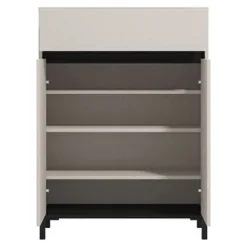 Scarpiere > Dmora Scarpiera Beige Nero un Cassetto 4 Ripiani 80x40x109.5h cm, 2 Ante - Ilarione Nero, Beige