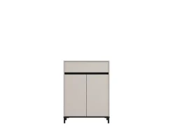Scarpiere > Dmora Scarpiera Beige Nero un Cassetto 4 Ripiani 80x40x109.5h cm, 2 Ante - Ilarione Nero, Beige