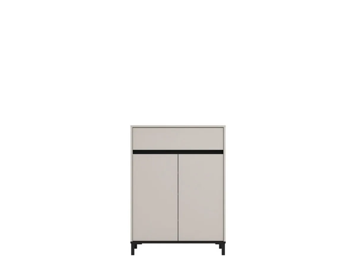 Scarpiere > Dmora Scarpiera Beige Nero un Cassetto 4 Ripiani 80x40x109.5h cm, 2 Ante - Ilarione Nero, Beige
