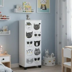 Scarpiere > Dmora Scarpiera bianca e nera 50x127h cm - Kika Nero, Bianco