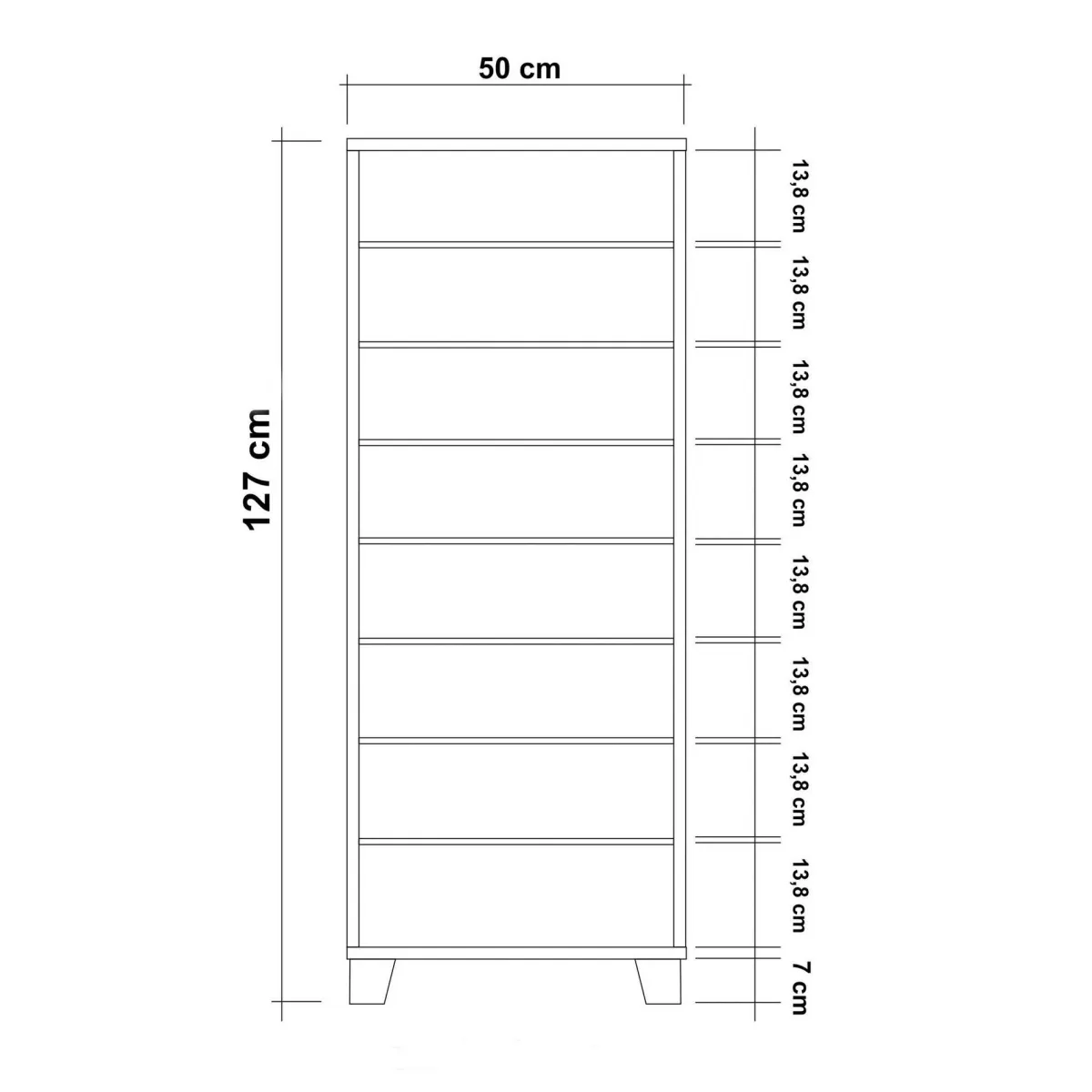 Scarpiere > Dmora Scarpiera bianca e nera 50x127h cm - Kika Nero, Bianco