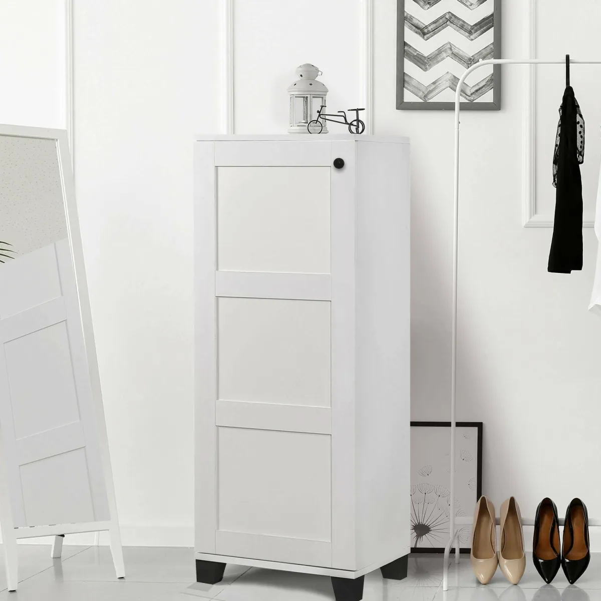 Scarpiere > Dmora Scarpiera bianca 50x127h cm - Kika Bianco